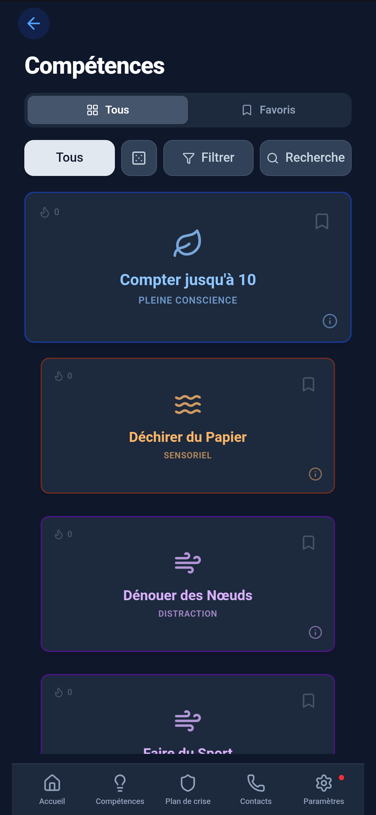 Bibliothèque de compétences TCD